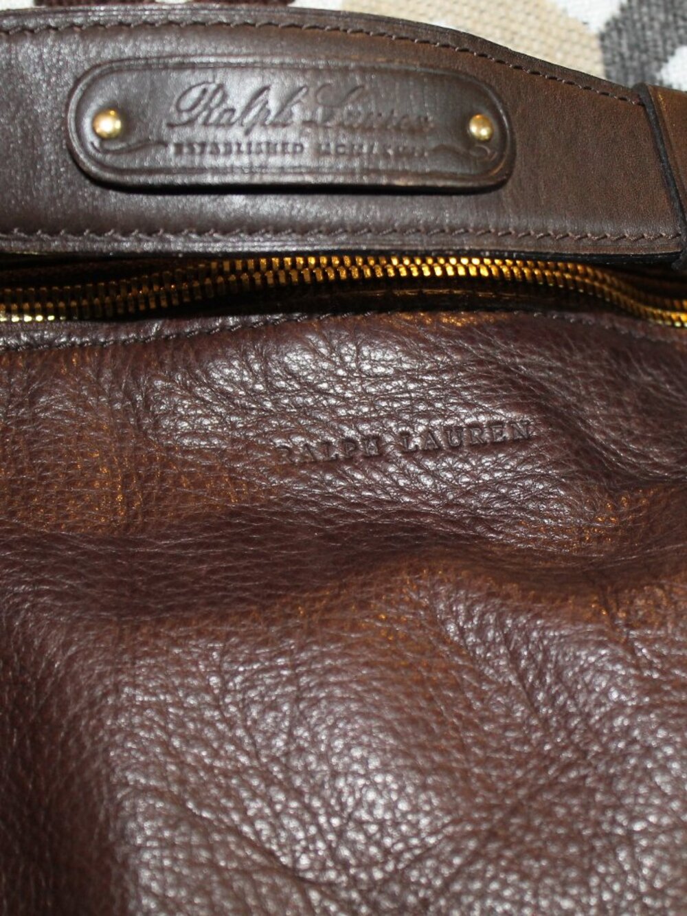 Ralph Lauren leather fringe & whipstitch hobo shoulder bag with stirrup charm - Picture 10 of 15